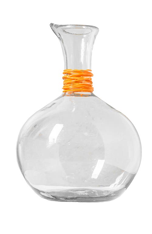 Verve Culture Handblown Glass Carafe - Orange Swirl 