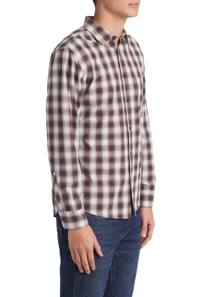 Tuscumbia Shadow Plaid Regular Fit Cotton Button-Up Shirt, Alternate, color, NATURAL/ BROWN MULTI