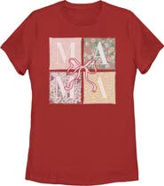 Mickey & Friends Women's Mickey & Friends Box Patterns Mama Bow  Graphic T-Shirt