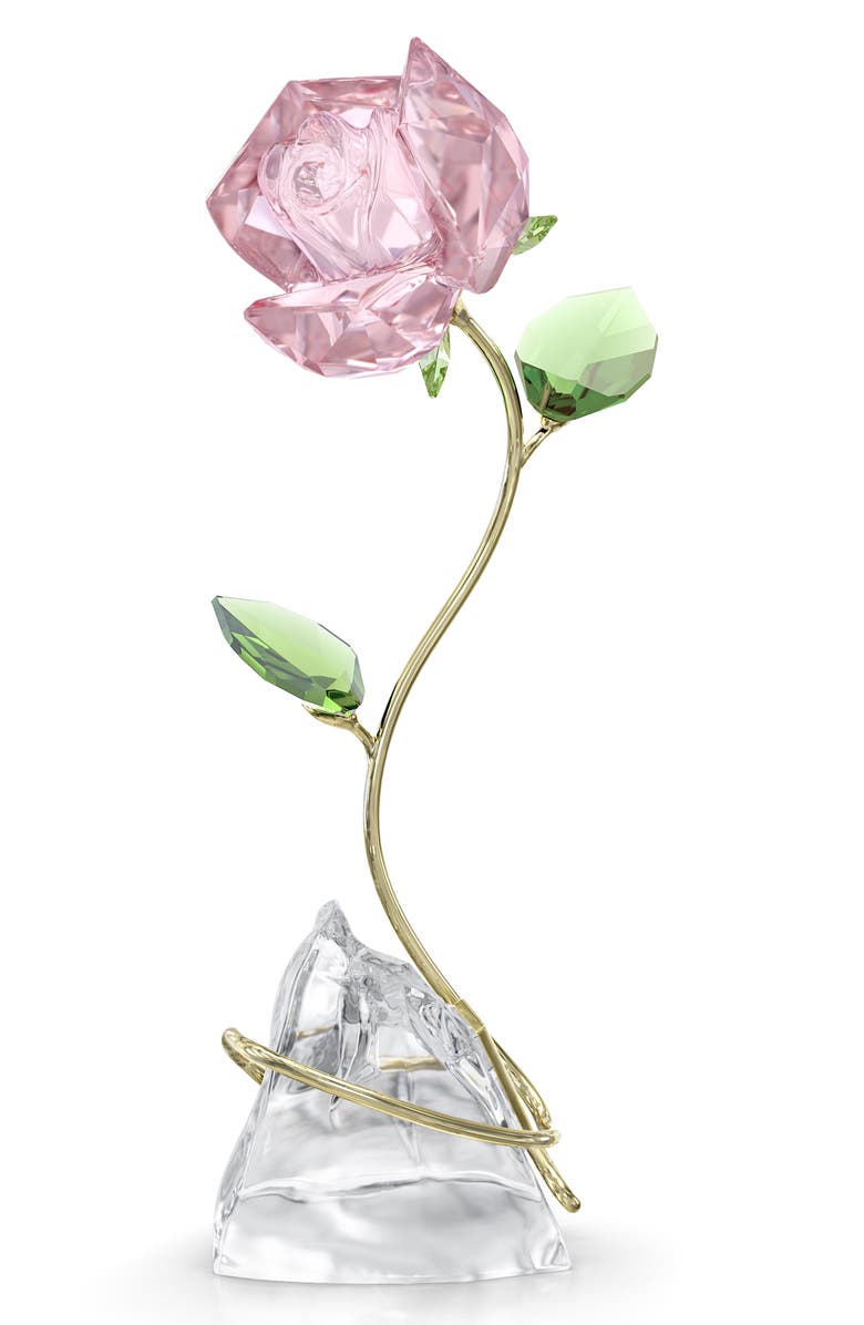 Swarovski Florere Rose Crystal Figurine, Main, color, Pink