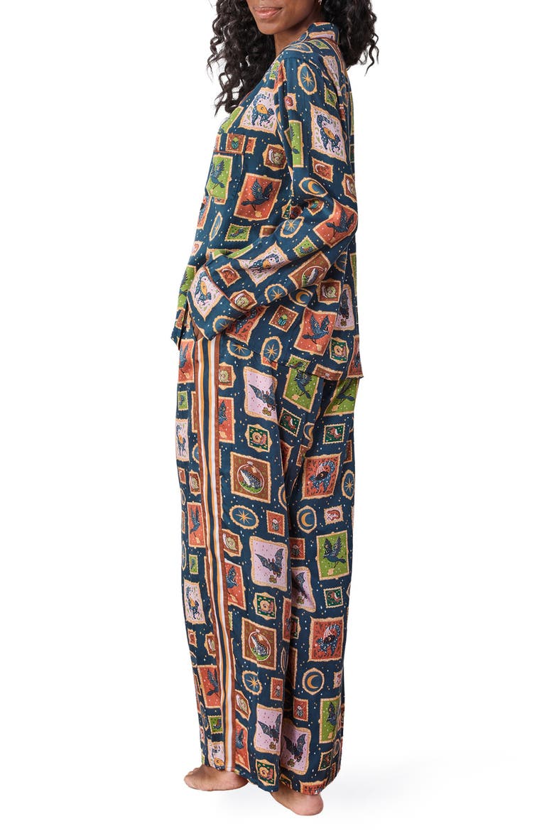 Soho Satin Pajamas, Alternate, color, NIGHT SKY
