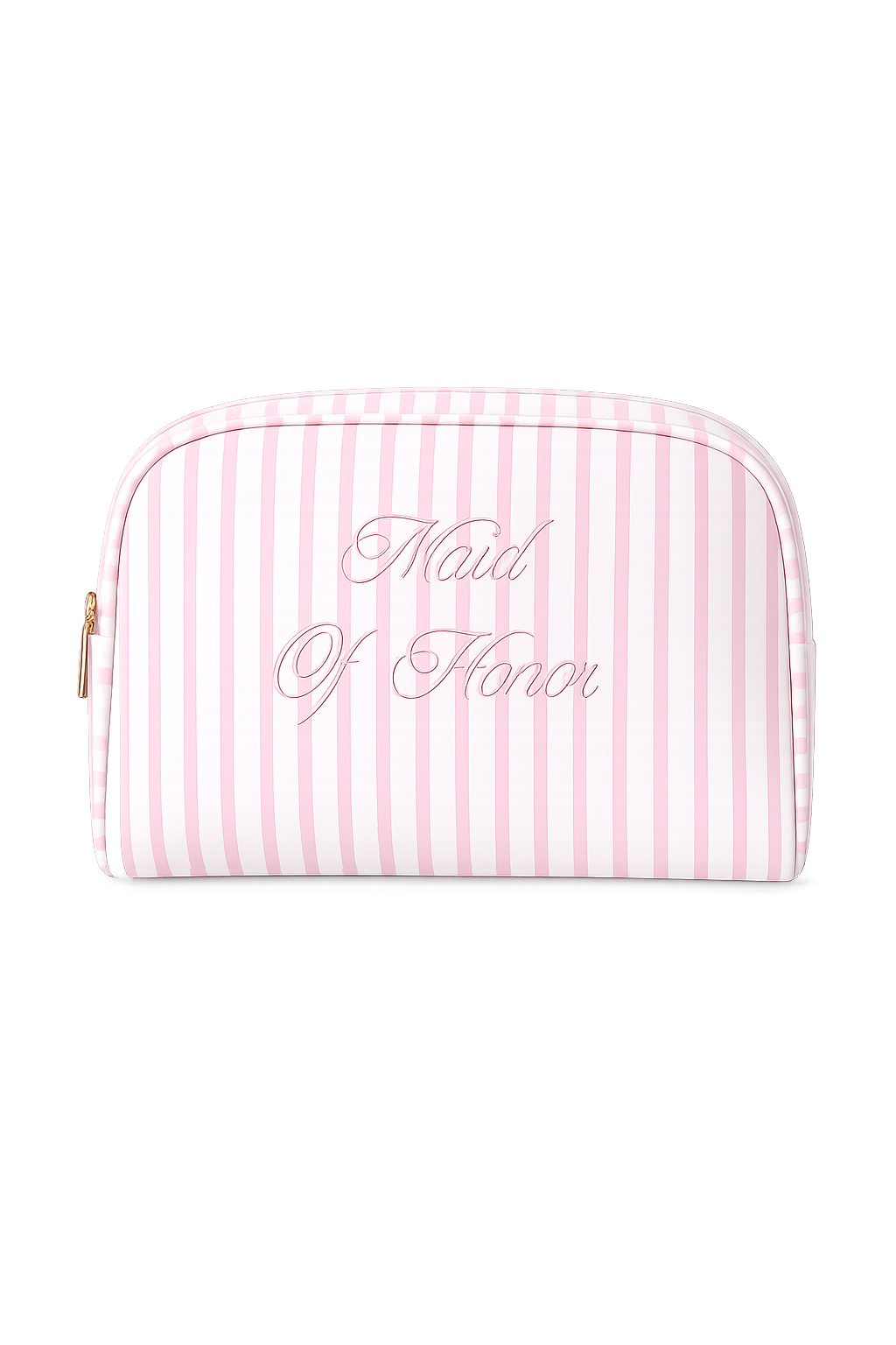 Maid of Honor Striped Cosmetic Bag, Main, color, Pink