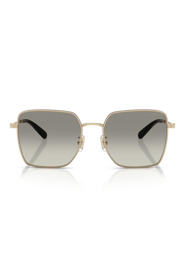 56mm Gradient Square Sunglasses, Main, color, LIGHT GOLD / BLACK / GREY