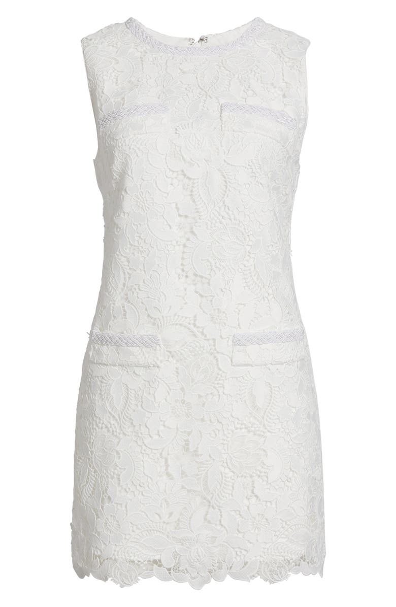 Milly Garden Lace Sleeveless Minidress, Alternate, color, White
