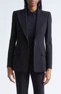 Michael Kors Collection Georgina One-Button Virgin Wool Blend Blazer