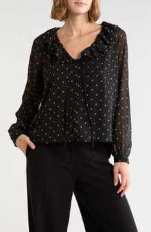 Ruffle Tie Neck Top