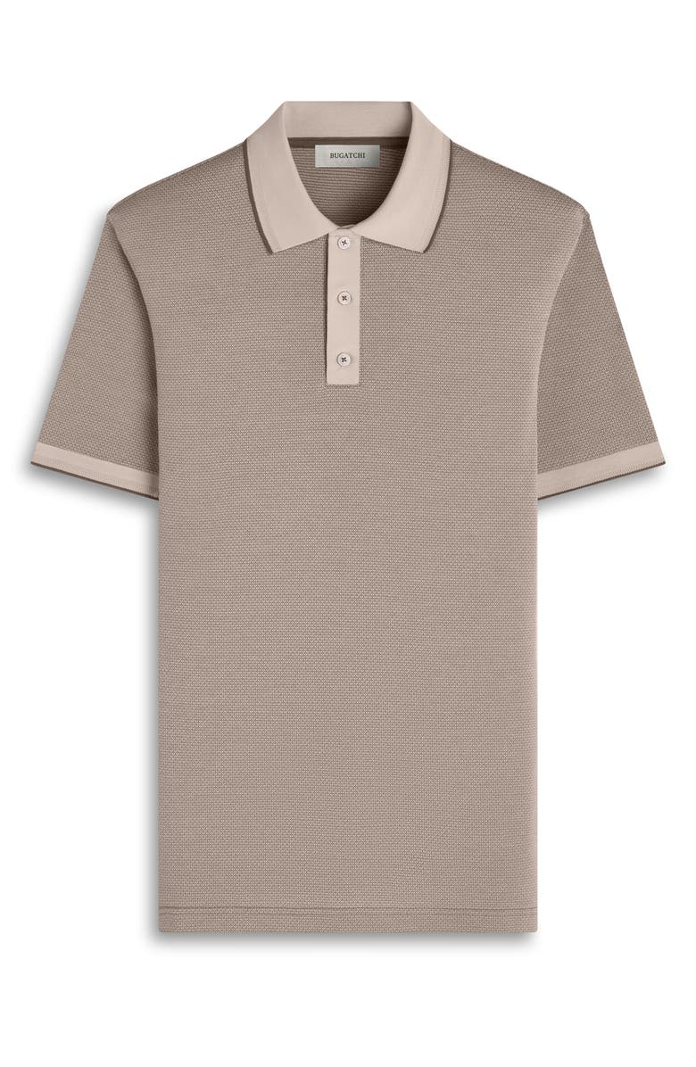 Bugatchi Three Button Cotton Polo, Alternate, color, Almond