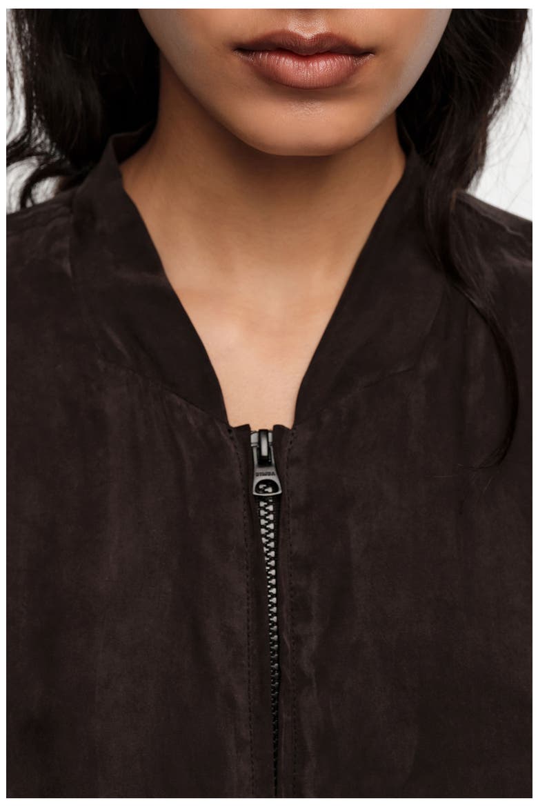 Washed Fluid Bomber Jacket, Alternate, color, WASHED BLACK