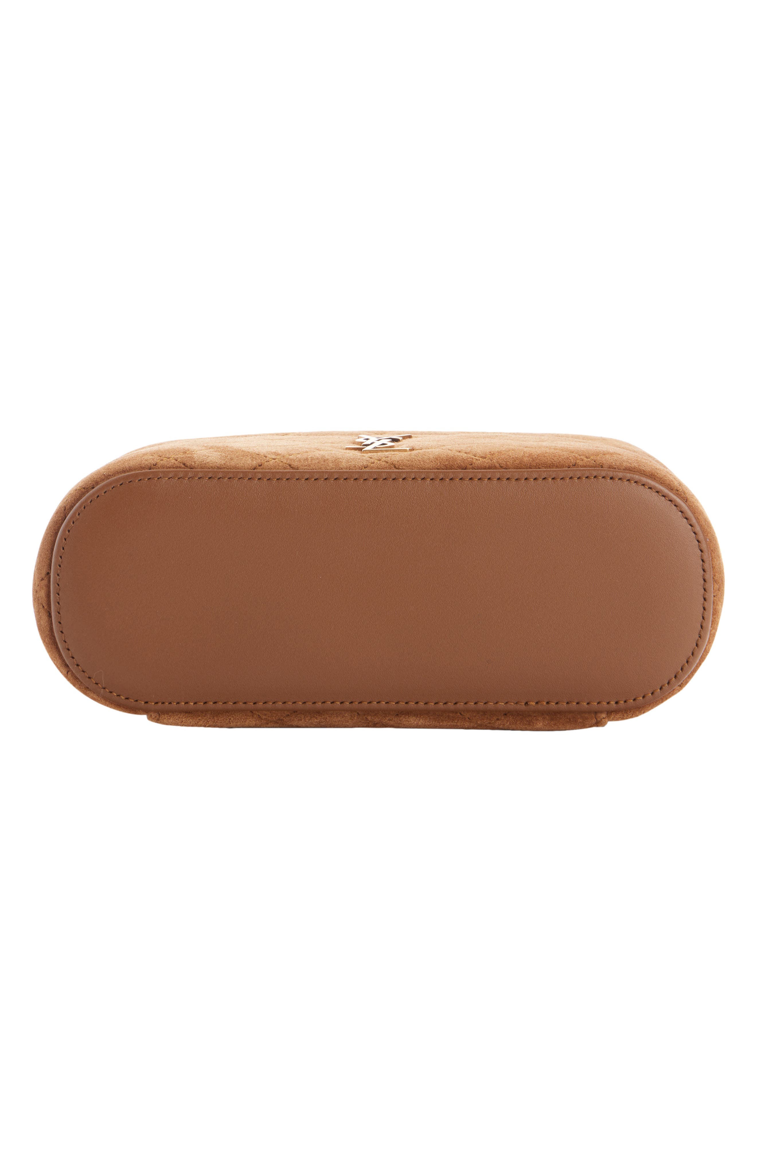 Gaby Suede Vanity Bag, Alternate, color, CARAMEL COGNAC