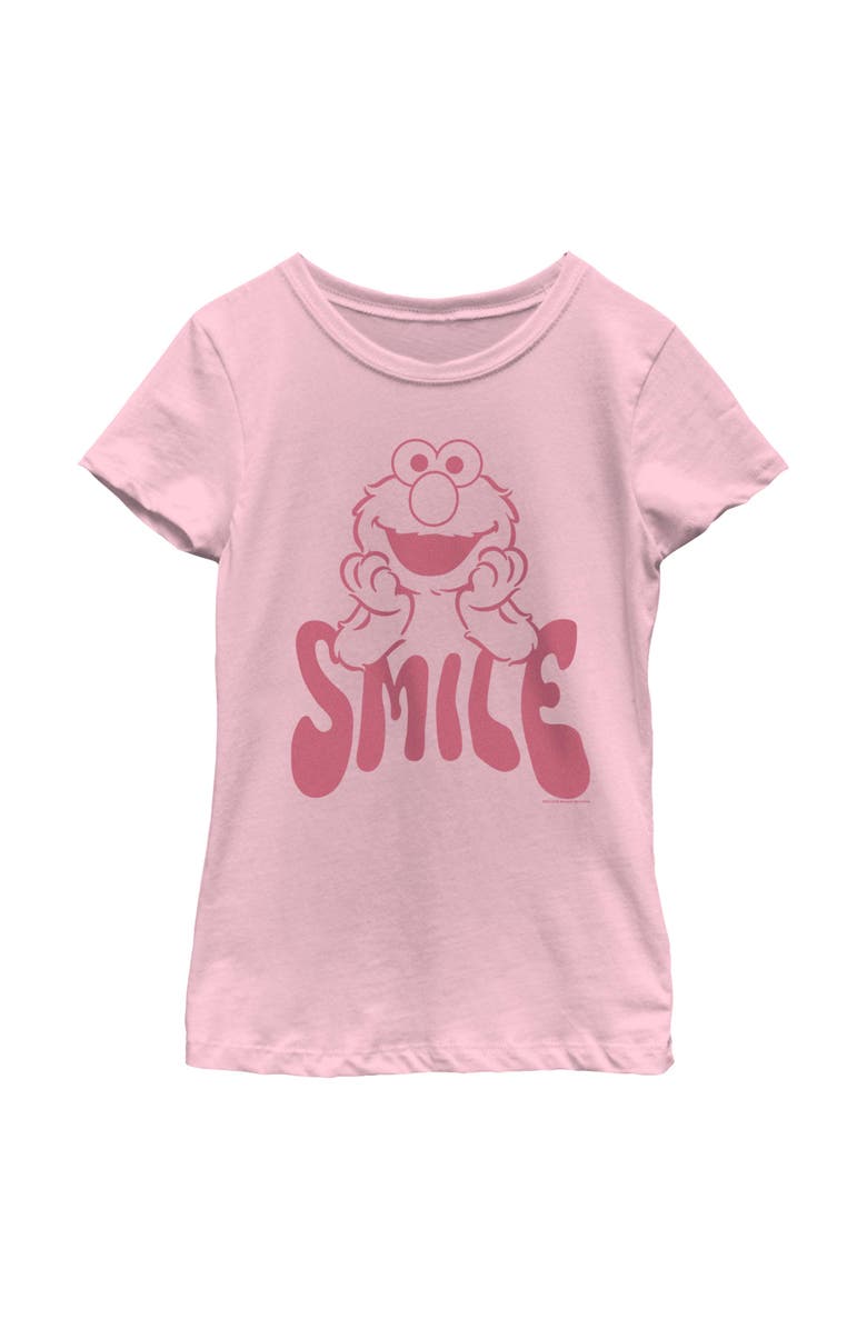 Sesame Street<sup>®</sup> Girl's Sesame Street Elmo Smile Graphic T-Shirt, Main, color, Light Pink