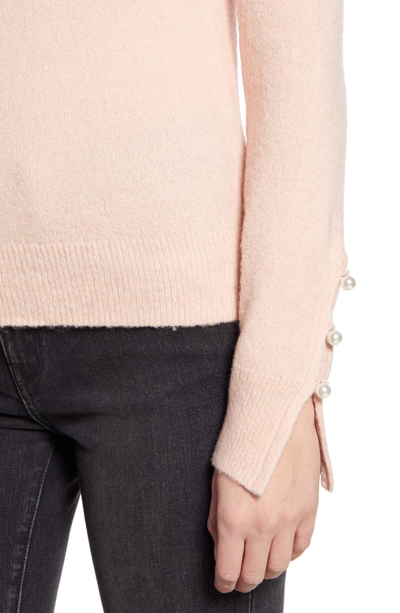 Rachel Parcell Scalloped Crewneck Sweater, Alternate, color,