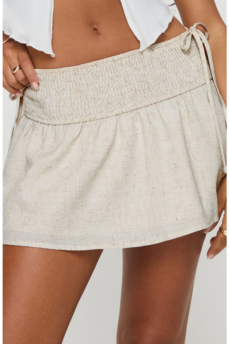 Arroyo Smocked Waist Miniskirt, Main, color, MEDIUM BEIGE