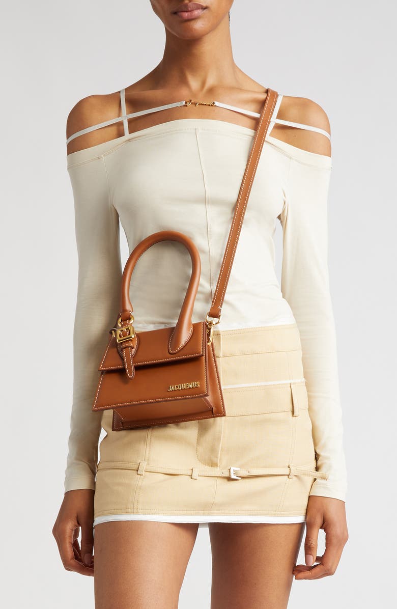 Jacquemus Le Chiquito Moyen Buckle Leather Top Handle Bag, Alternate, color,