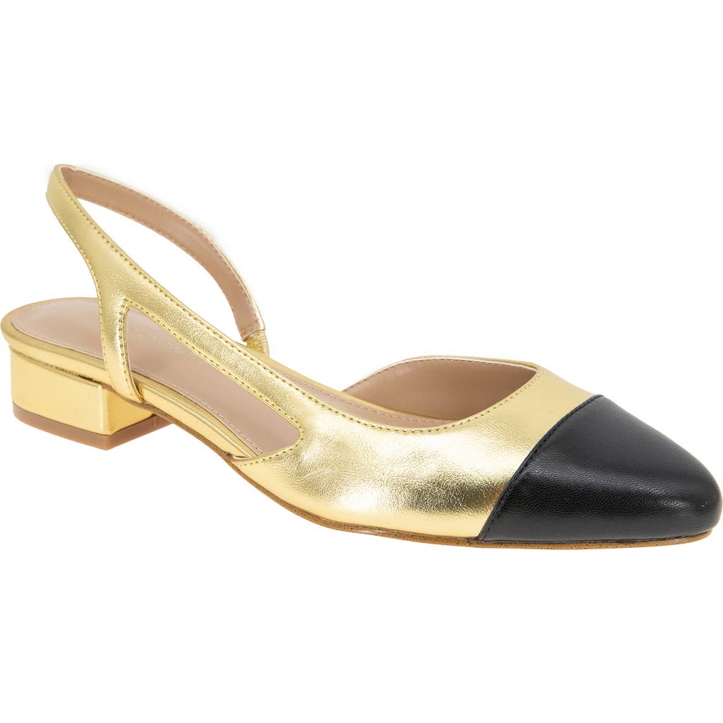 Bcbgeneration Tillie Slingback Cap Toe Pump In Dark Gold-black