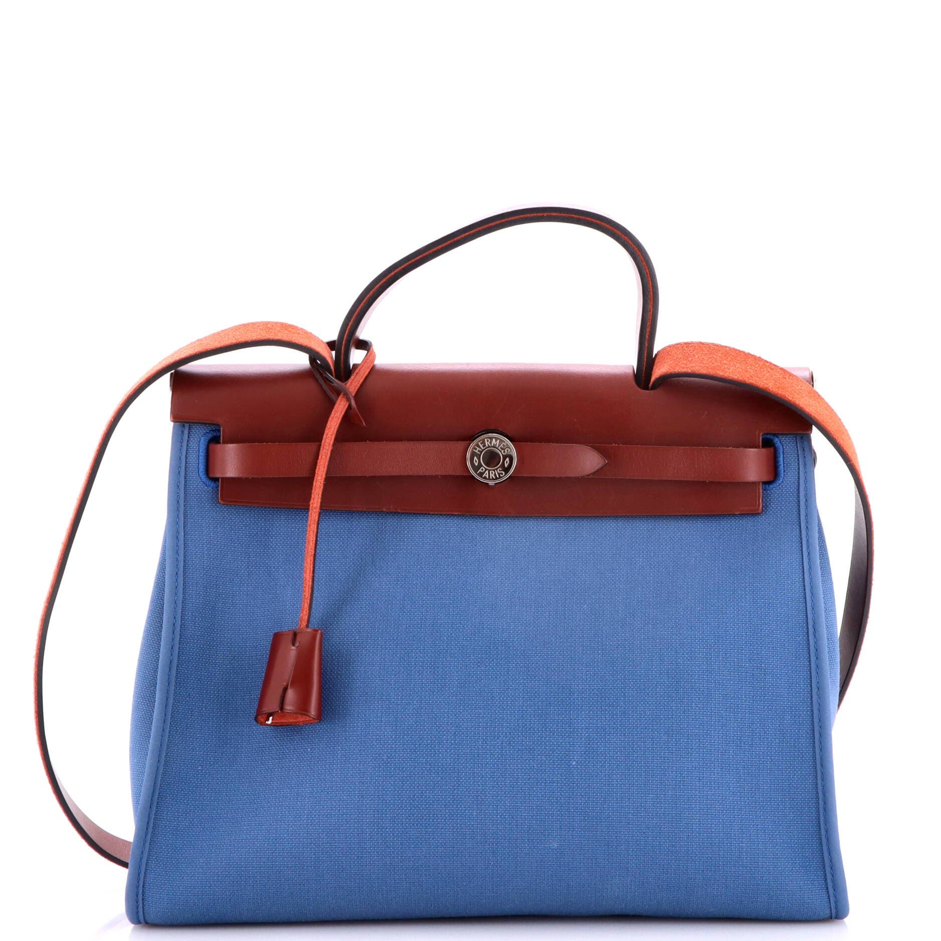 Herbag Zip Leather and Toile 31, Main, color, Blue
