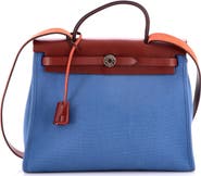 Pre-Owned Hermes Herbag Zip Leather and Toile 31