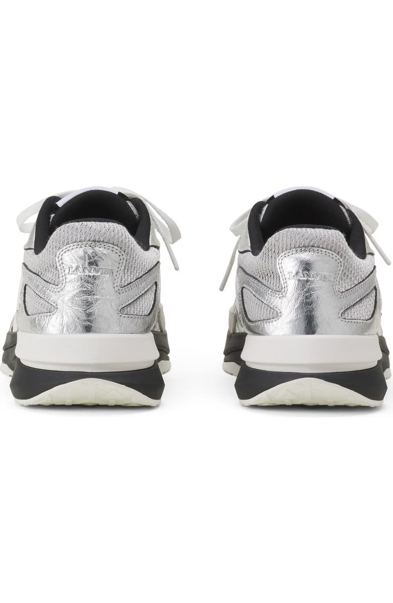 Lanvin Jla Sneakers In Crinkled Metallic Leather, Alternate, color, Silver