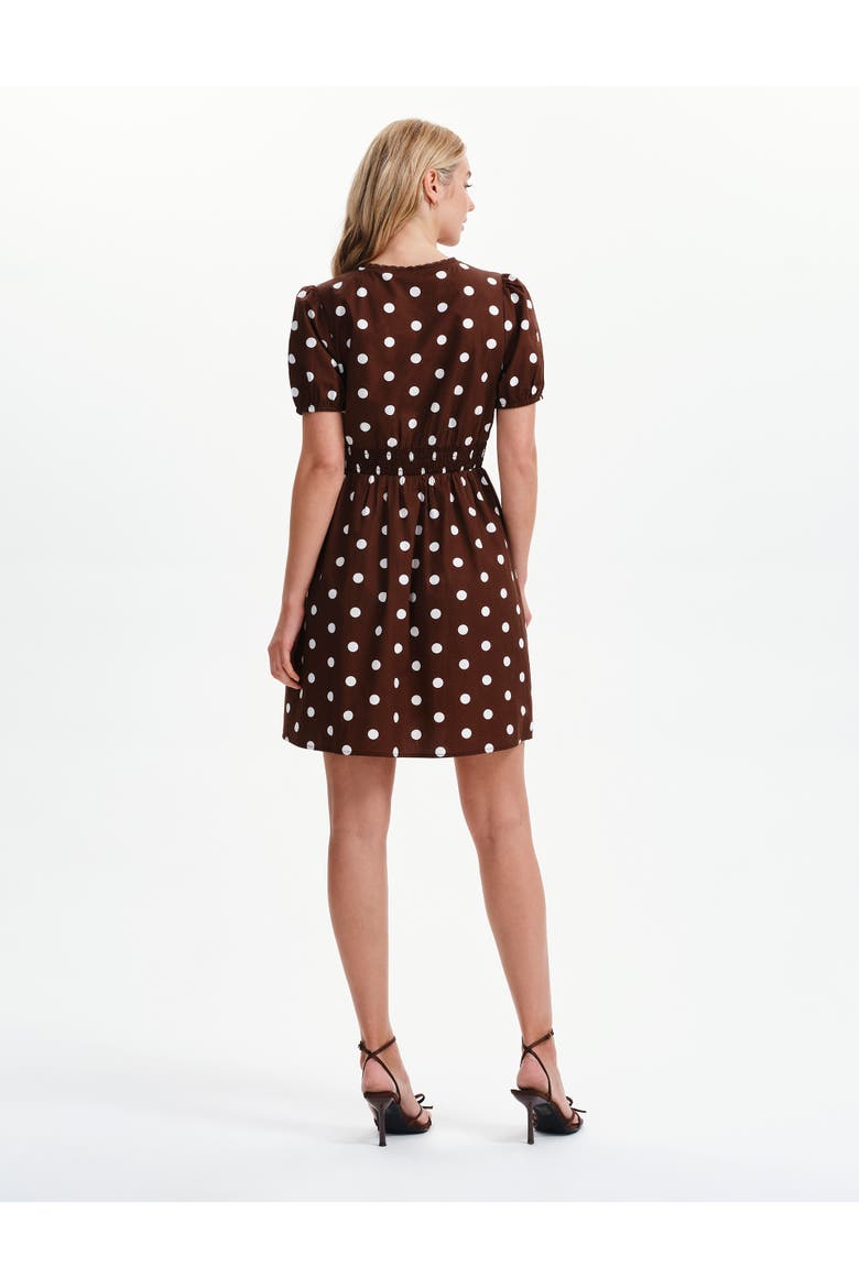 Meadow Polka Dot Cotton Short Dress, Alternate, color, Brown Spot