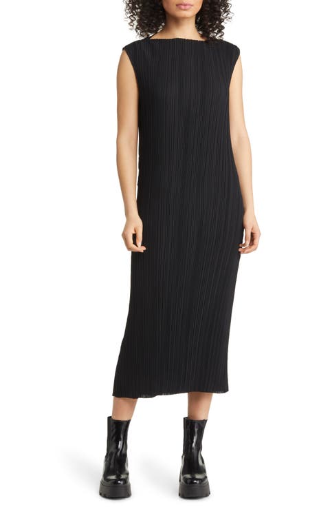 Sleeveless Plissé Midi Dress