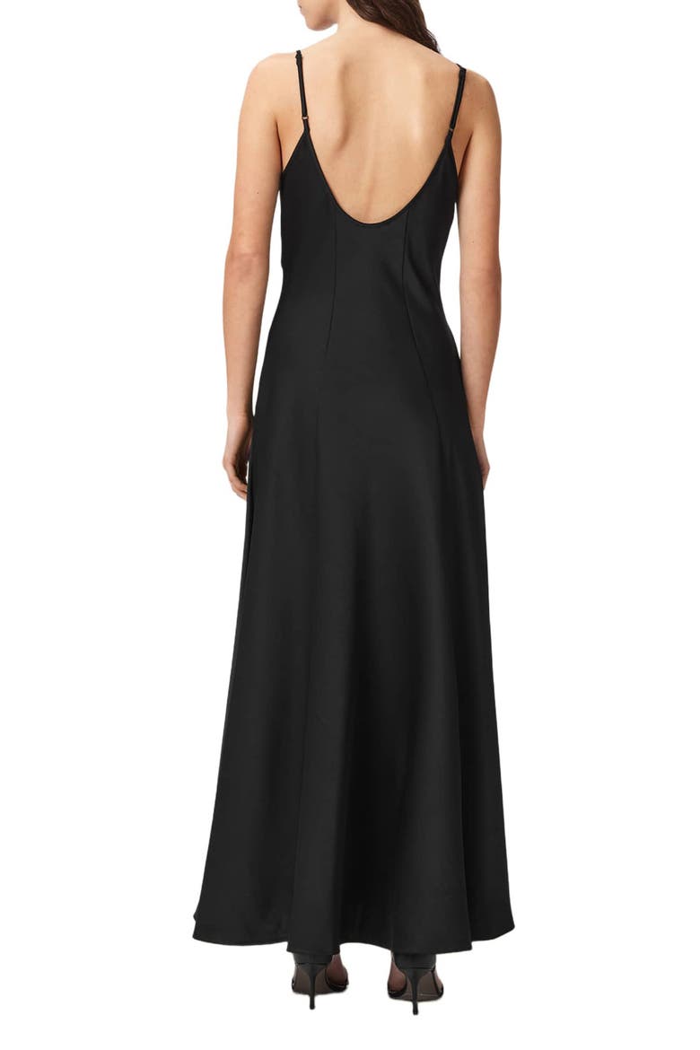 Irina Satin Maxi Slipdress, Alternate, color, BLACK