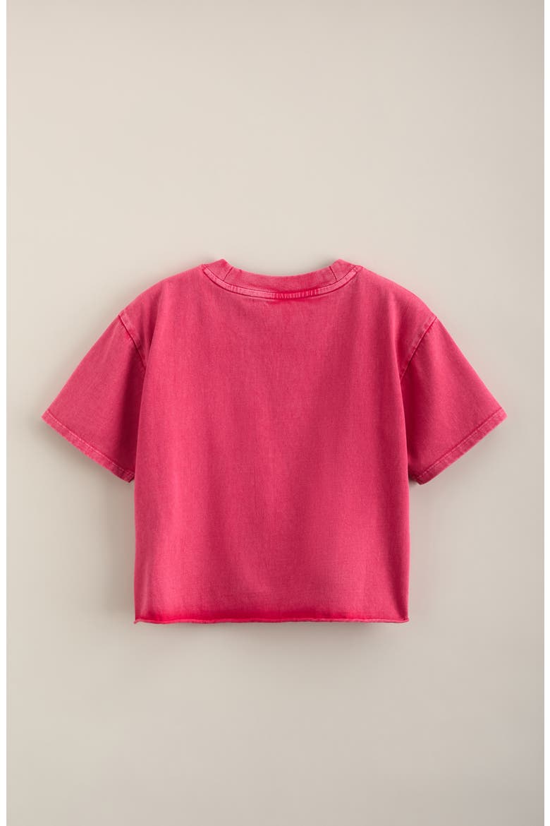Kids' Crop Cotton T-Shirt, Alternate, color, PINK ELECTRIC