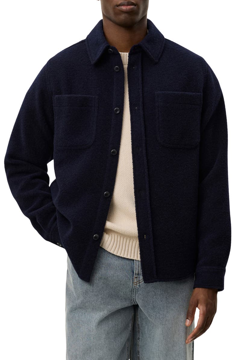 Les Deux Lennon Bouclé Overshirt, Main, color, Dark Navy