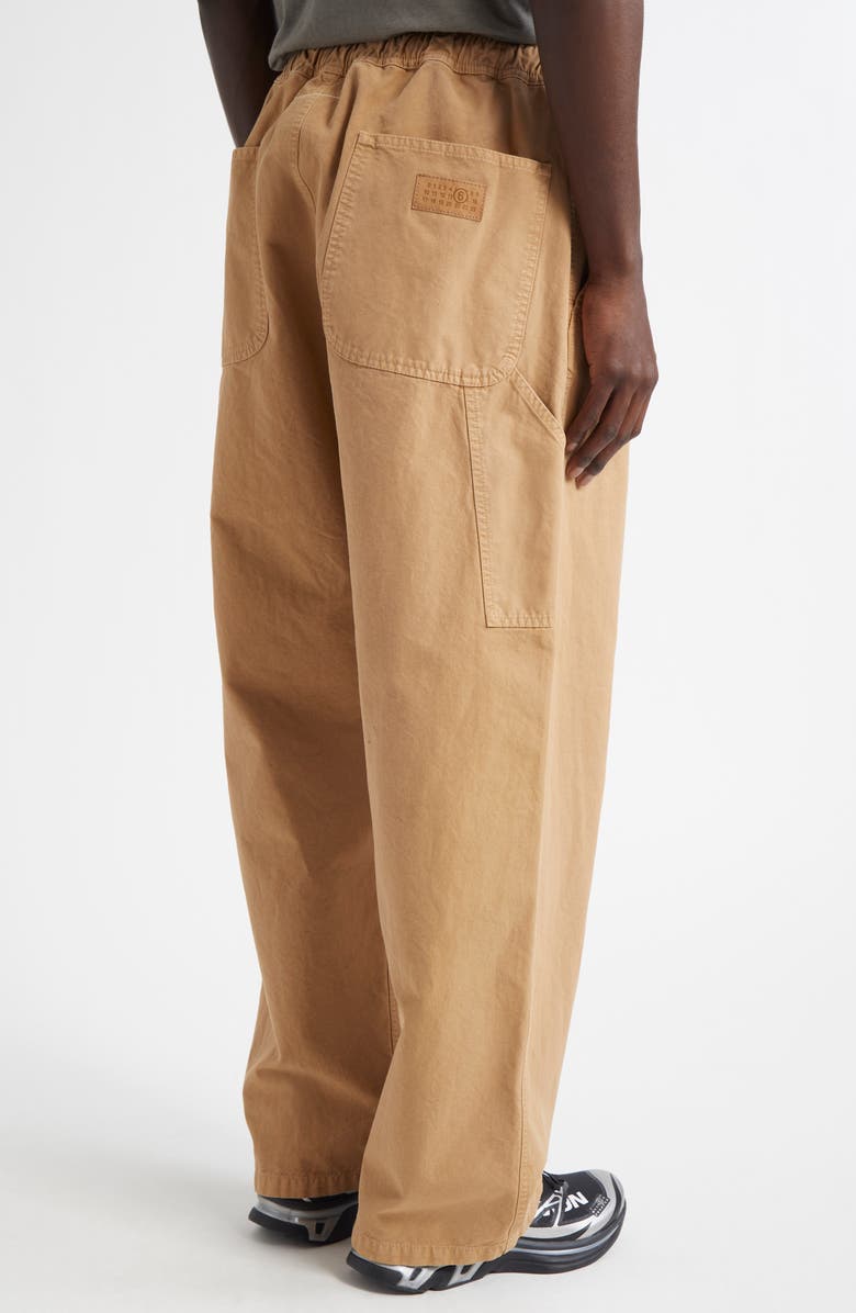MM6 Maison Margiela Elastic Waist Carpenter Pants, Alternate, color, Ocre