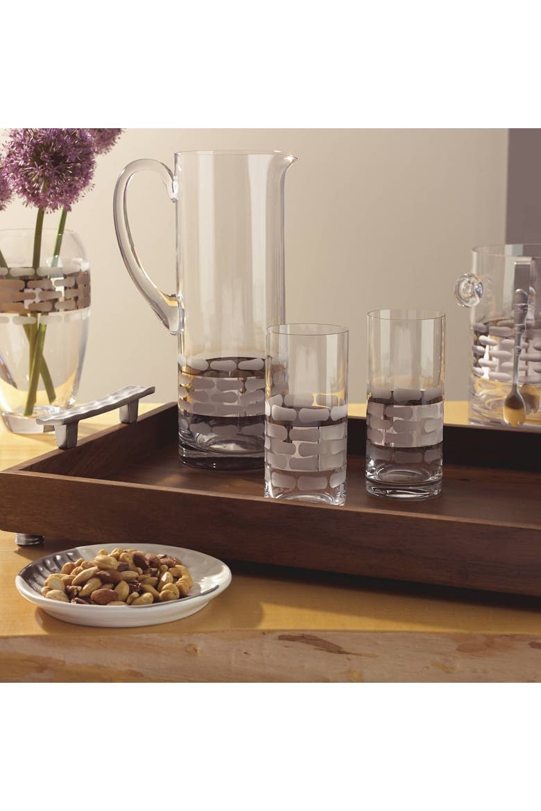 Truro Platinum Glass Pitcher, Alternate, color, clear/silver