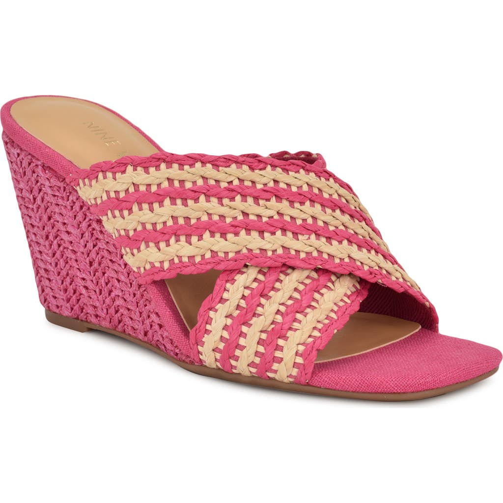Nine West Novela Slide Sandal In Pink/natural