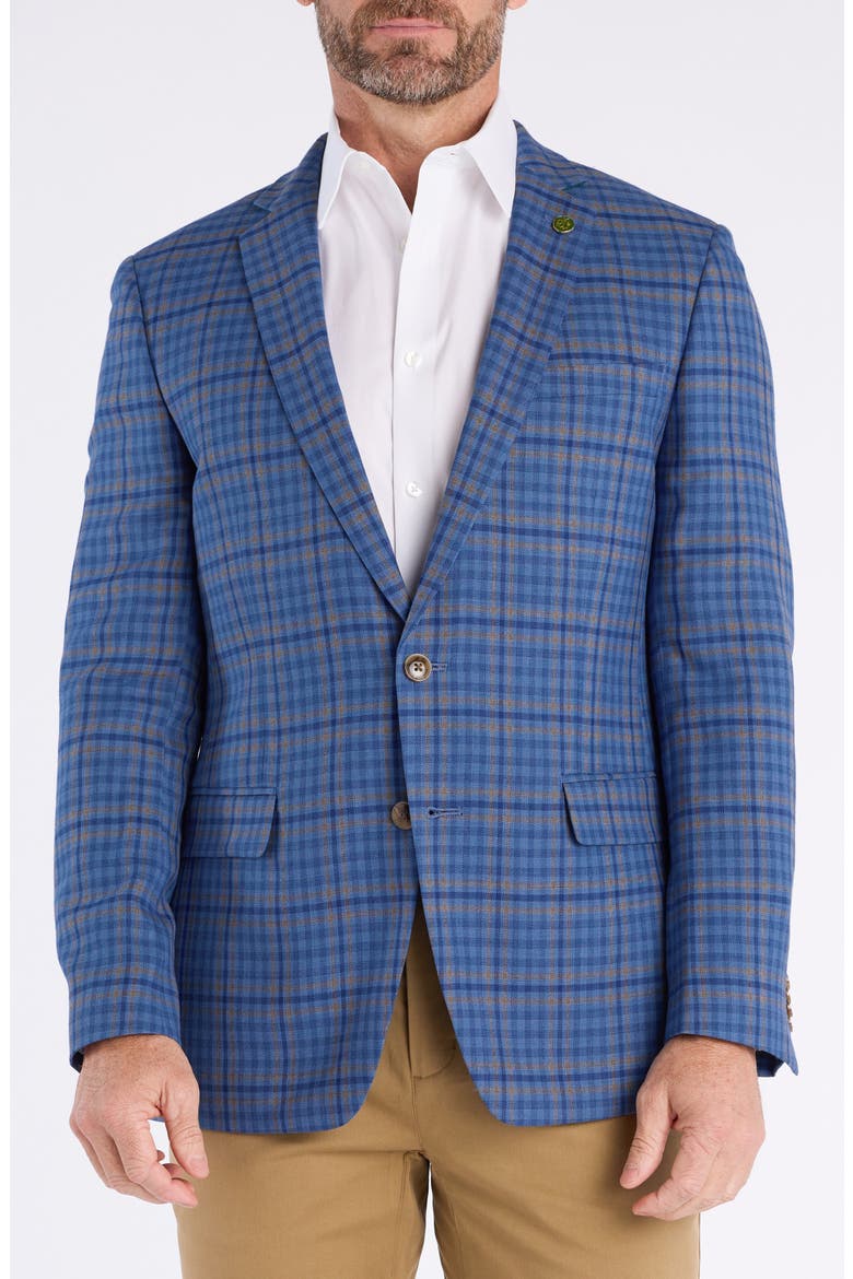 Check Wool Blend Sport Coat, Main, color, BLUE