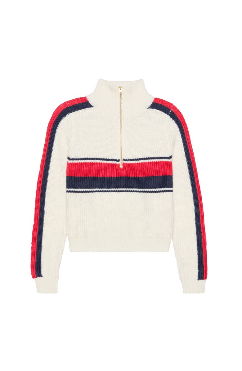 Ellsworth + Ivey Aspen Quarter Zip Sweater, Main, color, Ivory Retro Block