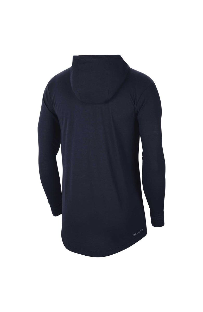 Nike Men's Nike Navy Michigan Wolverines Campus Tri-Blend Performance Long Sleeve Hooded T-Shirt, Alternate, color, 