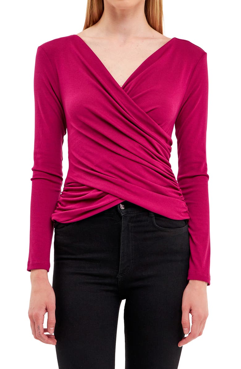 Endless Rose Shirred Crop Top, Alternate, color, Berry