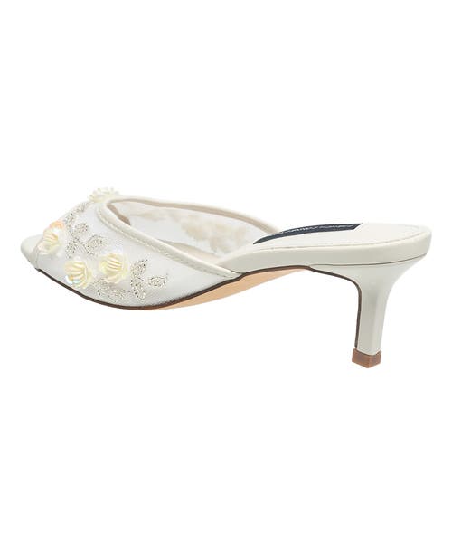 French Connection Ritz Mesh Kitten Heel In White