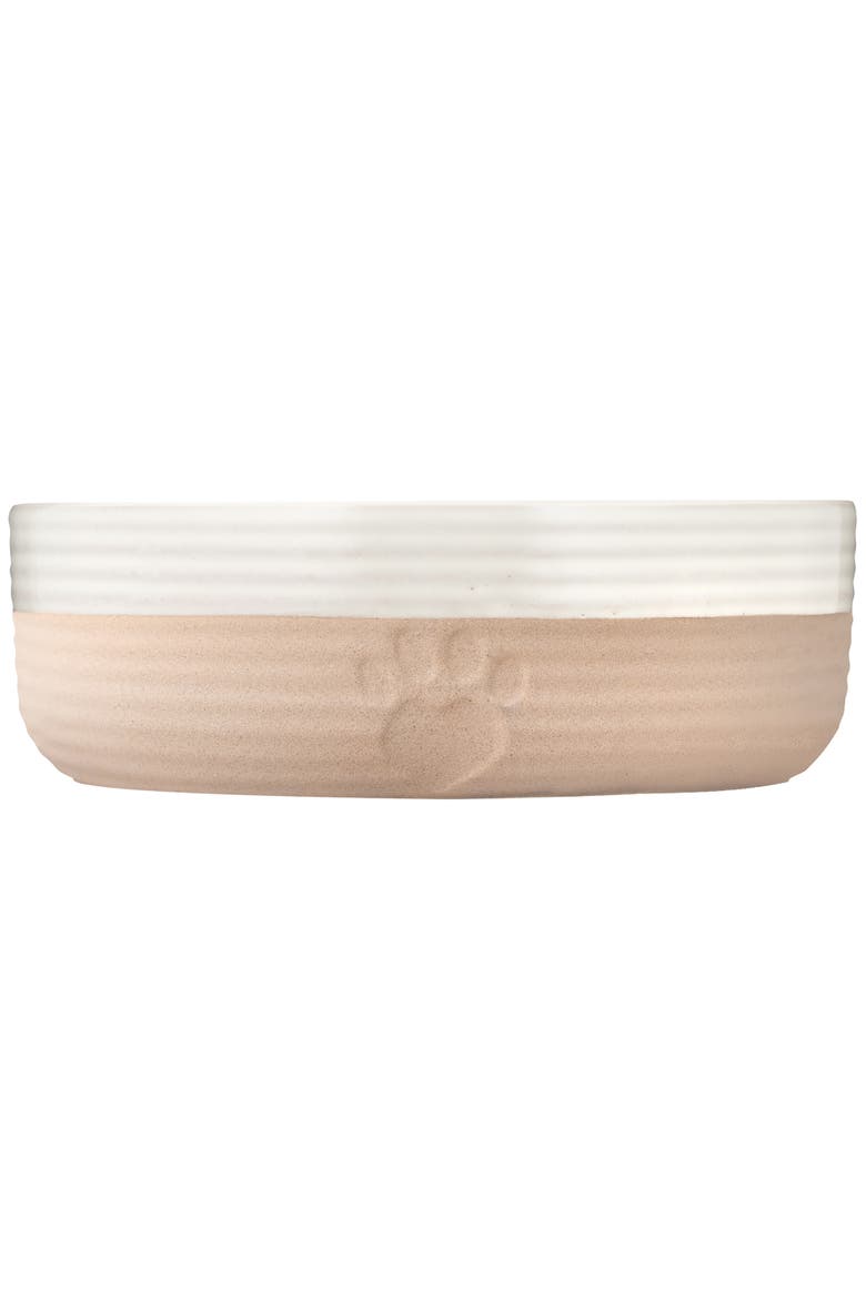 Heart Paw Pet Bowl, 7 Inch 32oz Cream & Tan, Main, color, Beige