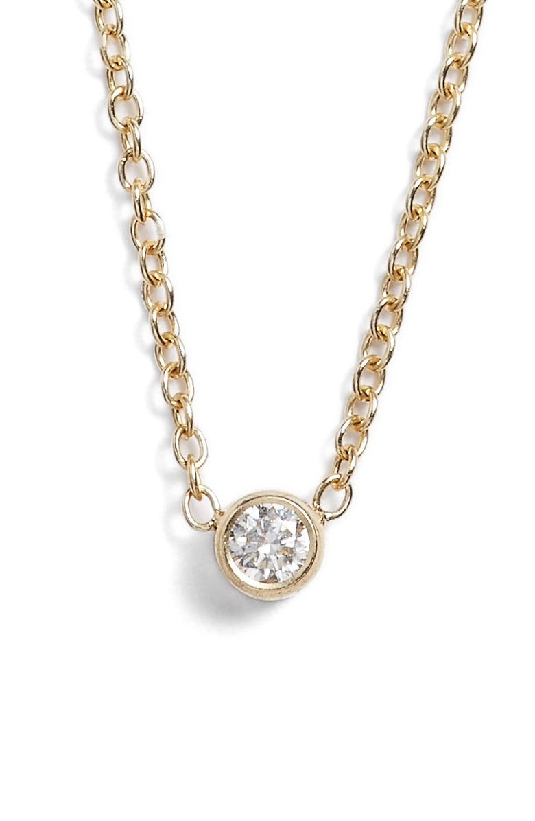 Zoë Chicco Diamond Bezel Pendant Necklace, Main, color,