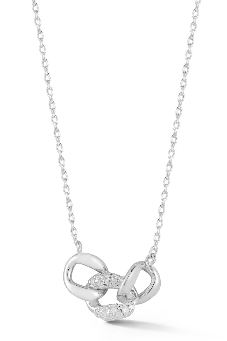 Curb Link Pendant Necklace, Main, color, SILVER