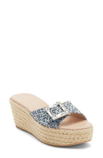 Stuart Weitzman June 75 Wedge Slide Sandal In Multi
