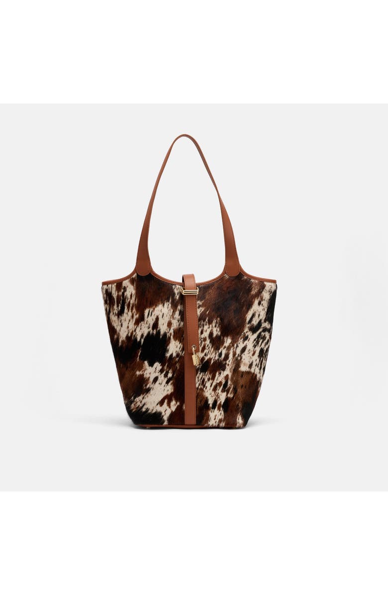 MARC NOLAN Mila Leather Tote Bag, Main, color, Dark Horse
