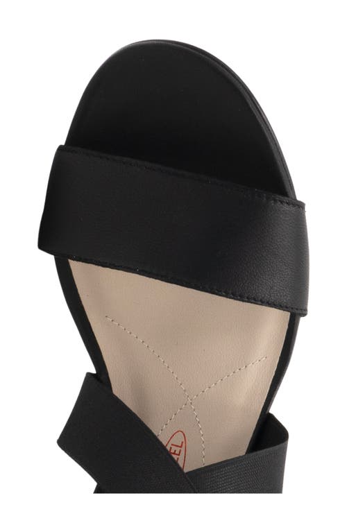 Amalfi By Rangoni Elba Ankle Strap Sandal In Black Parm/black Stretch