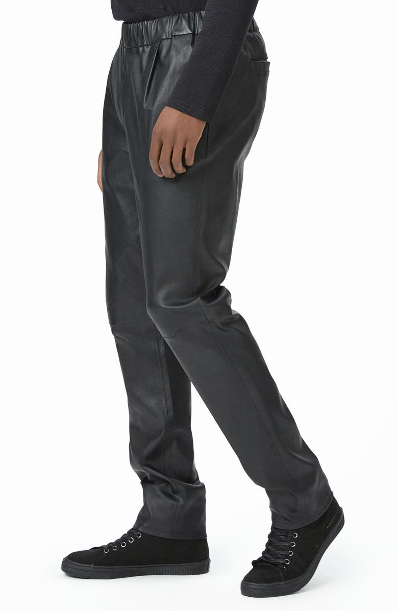 PAIGE Snider Lambskin Leather Pants, Alternate, color, Black