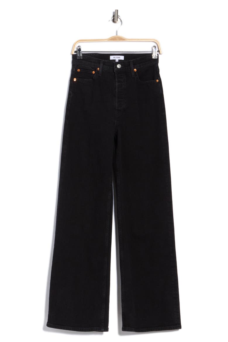 70s Ultra High Waist Wide Leg Jeans, Alternate, color, BLACK STONE