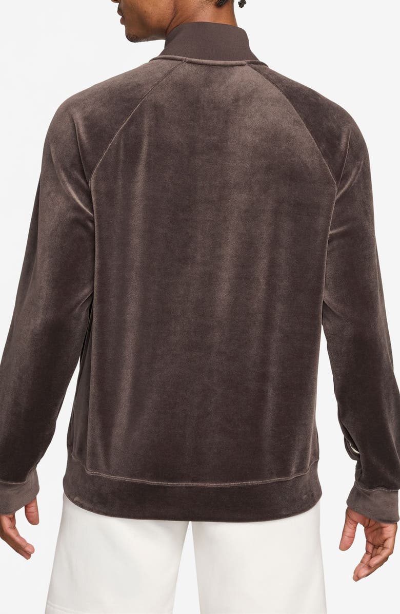 Jordan Jumpman Embroidered Velour Track Jacket, Alternate, color, Baroque Brown/ Sail