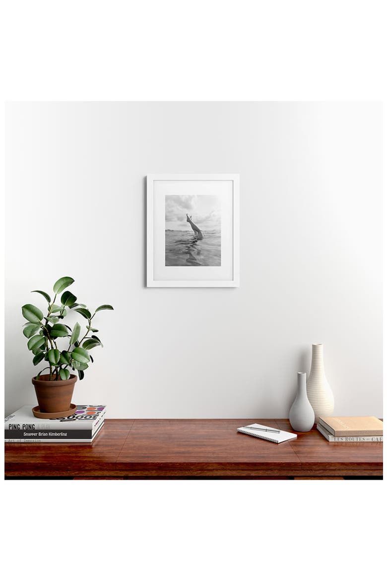 Ocean Dive Framed Art Print, Alternate, color, WHITE FRAME 16X20