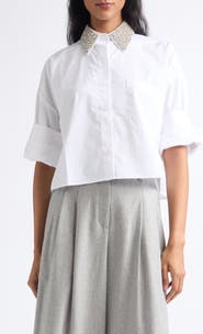 TWP Beaded Collar Button-Up Shirt