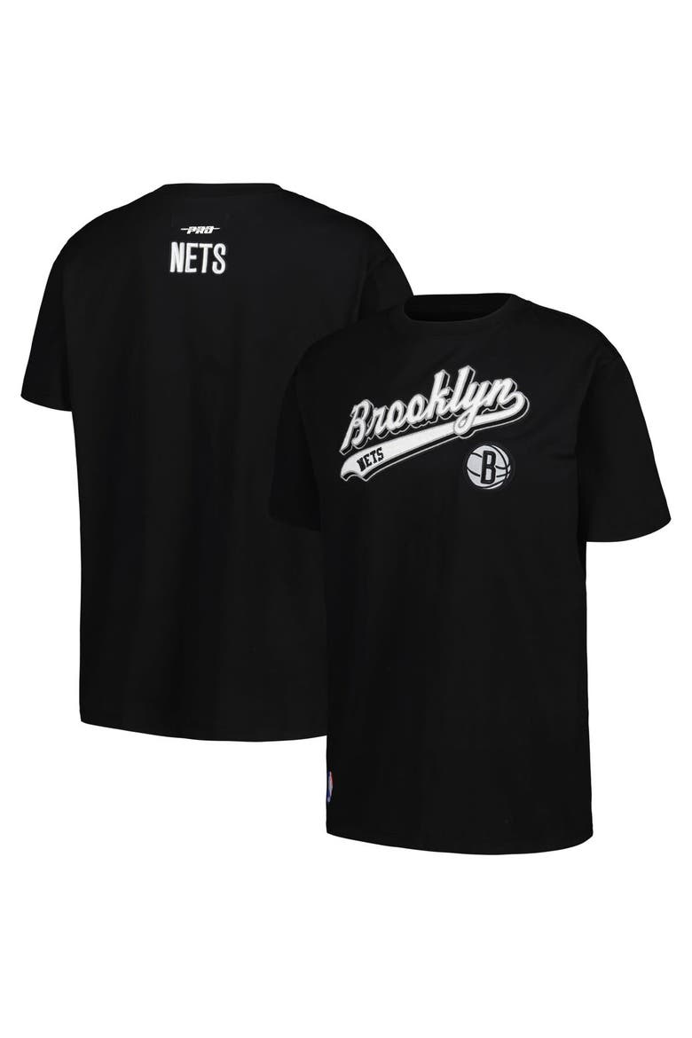 Women's Pro Standard Black Brooklyn Nets Script Boyfriend T-Shirt, Main, color, Black