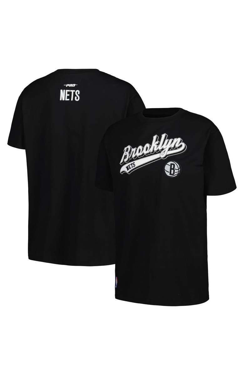 PRO STANDARD Women's Pro Standard Black Brooklyn Nets Script Boyfriend T-Shirt, Main, color, Black