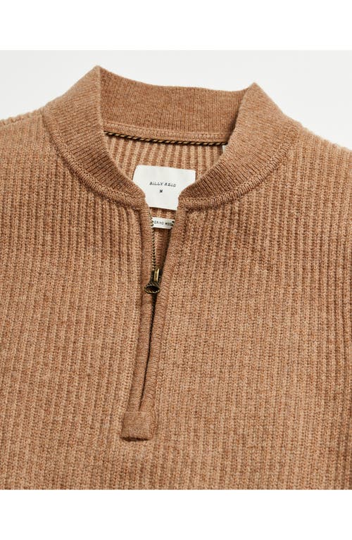 Billy Reid Fisherman Rib Half Zip Wool Sweater In Neutral