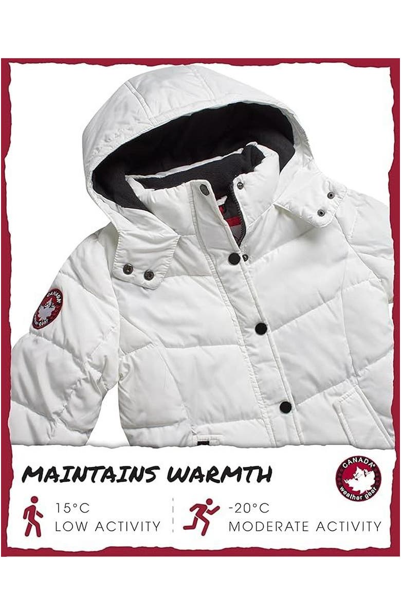 CANADA WEATHER GEAR Girls' Quilted Heavyweight Winter Coat, Alternate, color, White