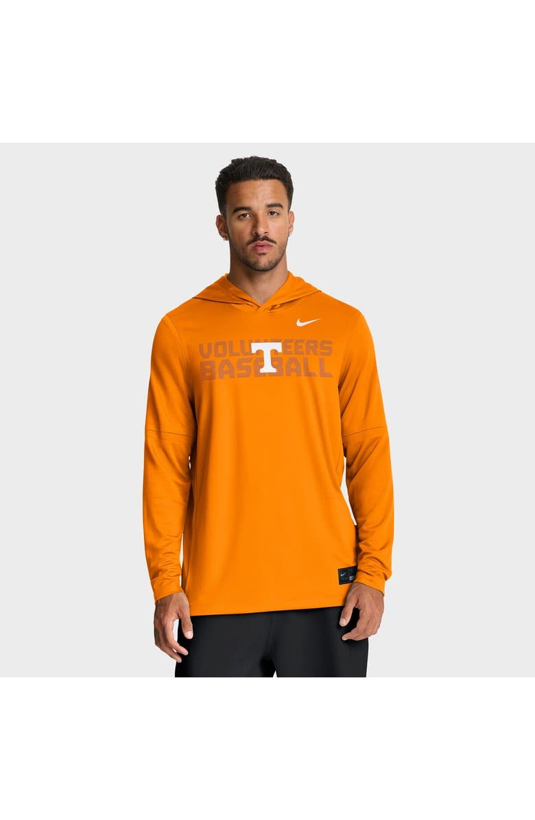 Nike Men's Nike Tennessee Orange Tennessee Volunteers Dugout Dri-FIT Long Sleeve Hooded T-Shirt, Main, color, Tennessee Orange